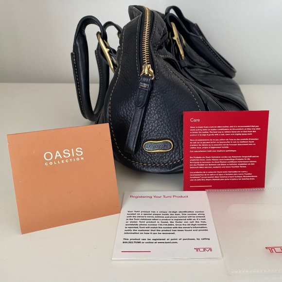 Tumi Bags Tumi Black Leather Bag Satchel Shoulder Purse Hand Tote